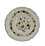 Hankook Green Floral Scalloped Rim Soup/cereal Bowl Pasta Serving Round 7 Korea. Fixed Price $8.00.