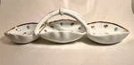 Vintage I. Godinger & Co. "rosebud" Porcelain 3 Section Basket 15" Length #4521. Fixed Price $19.99.