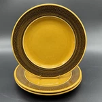 Set Of 3 Harmony House Aurora Ironstone 4267 Yellow & Brown Plates Vintage Japan. Fixed Price $19.99.