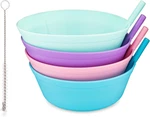 Cereal Bowls With Straws For Kids Childrens Built In P. Fixed Price $22.71.