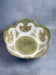 Vintage Andrea By Sadek Celadon Lotus Serving Bowl #8156 Gold. Fixed Price $18.95.
