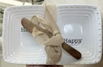 Mud Pie Happy 2014 Mini Divided Serving Dish With Wooden Knife New. Fixed Price $22.00.