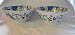 Set Of 2 Blue White All Over Cats Japanese Rice Soup Bowls Porcelain 4.75. Fixed Price $20.99.