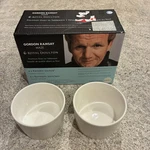 Royal Doulton Gordon Ramsay 4" Custard Cups (2) Maze White Ramekin Bowls. Fixed Price $39.99.