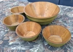 Prepology Thick Wood Salad Bowl Set 5 Pieces Green. Fixed Price $12.00.