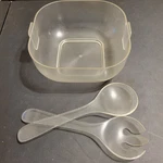 Vintage Mcm 70S Lucite Salad Bowl & Servers Italian By Fritteli Guzzini Amanda. Fixed Price $29.97.