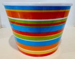 Dennis East International Large Bowl Colorful Stripes Chips, Salad 10"X7" Nwt. Fixed Price $19.95.