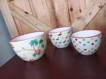 Set Of 3 Nesting Stoneware Bowls - Bright Colors Dei Dennis East International. Fixed Price $16.50.