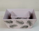 Set Of 2 Melamine Palm Leaf Square Light Weight Serving Or Snack Bowls 10" & 6". Fixed Price $27.98.