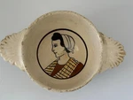Vintage Henriot Quimper Lug Bowl Breton Woman Faience. Fixed Price $39.99.