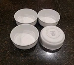 Set Of 4 Over & Back White Porcelain 6" Soup, Cereal Bowls. Fixed Price $28.95.