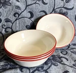 Corelle Livingware Rimmed Soup Cereal Bowls Set Of 4 White Red Band 6" Usa. Fixed Price $24.99.