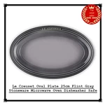 Le Creuset Oval Plate 25CM Flint Gray Stoneware Microwave Oven Dishwasher Safe. Fixed Price $81.22.