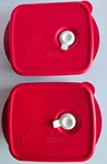 Two Tupperware Ventnserve Rectangle Rocker Fridge Freezer Microwave Red 2.5 Cup. Fixed Price $16.20.