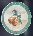 Himark HIM1 11" Pasta Bowl; Green Band; Pear Center; Discontinued; Made Italy. Fixed Price $49.00.