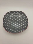 Tok 7 Inch Shallow Square Porcelain Rice Bowl - Black And White Japanese Wave. Fixed Price $12.51.
