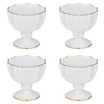 9 Oz Fine Porcelain White Dessert Ice-cream Serving Bowl, Handcraft Golden Tr.... Fixed Price $37.52.