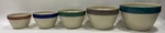 Vintage 5PC Set Over And Back Indoor Outfitters Pottery Nesting Mixing Bowls. Fixed Price $114.99.
