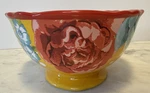 Pioneer Woman Stoneware Red Yellow Blossom Jubilee 6.2" Footed Cereal Bowl. Fixed Price $9.99.