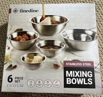 Finedine Mixing Bowls Stainless Steel 6 Piece Set Brand New. Fixed Price $21.00.