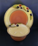 Clay Art Oliva Italiana Hand Painted Pasta Bowl & Salad Olives Leaves. Fixed Price $48.00.