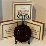 3 Vintage Avon 1876 Cape Cod Collection Ruby Red Dessert Bowls Boxes. Fixed Price $20.00.