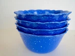 Set Of 4 The Pioneer Woman 6.5 Juliette Blue Melamine Bowls Scalloped Edge. Fixed Price $30.00.