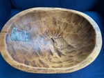 Rustic Wood Dough Bowl Hand Carved By Keith H. Jones Boston Co. 2006 Rare. Fixed Price $70.00.