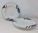 Mikasa Maxima High Spirits Bowl Lot 2 Wide Rim Geometric Replace Modern Japan 9". Fixed Price $33.26.