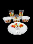 Crate & Barrel Melamine Thanksgiving Turkey Plates Bowls Glasses Set Of 3 Each. Fixed Price $44.99.