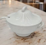 Ceramic Soup Or Stew Serving Dish With Spoon Tureen Supiere. Fixed Price $25.00.