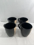 Set Of 4 Mikasa Gourmet Basics Bamboo Black Stoneware Mugs HA250. Fixed Price $29.99.