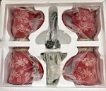 Temp-tations Holiday Mug Set Tray Spoons Red Snowflake Coffee Cups New. Fixed Price $79.95.