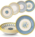 Yeacccng 8 Inch Pasta Bowl Set Of 4, Colorful, Multicolor, Bohemian. Fixed Price $37.47.