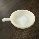 Vintage Milk Glass Glasbake 11OZ Bowl With Handle J 2663. Fixed Price $9.00.
