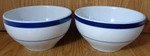 Williams Sonoma Brasserie Blue 2 Stripe 5/8" Cereal Bowls Set Of. Fixed Price $150.00.