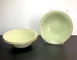 Vietri Cereal Bowls 7.5" Bellezza Celadon Green Embossed Italy Set Of 3. Fixed Price $162.00.