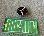 Boston Warehouse Football Field Dish & Bowl Serving Set 12" X 5-1/2". Fixed Price $16.00.