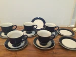 13 Pc Gibson China Cobalt Blue Band # GID151 - Cups 8 Saucers. Fixed Price $41.81.