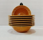 Homer Laughlin Cereal Bowls 6 3/4 Inch Golden Harvest Granada Shape Soup Set 8. Fixed Price $74.99.