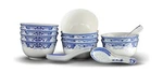 10 Pcs Fine Bone China Blue And White Chinese Soup Bowls Ceramic Porcelain Bo.... Fixed Price $64.42.