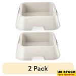 Medium Square Double Wall Dog Bowl 2 Pack Bpa Free Dishwasher Safe Durable New. Fixed Price $7.41.