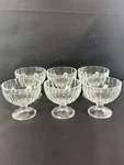 Set Of 6 Bormioli Rocco Alaska Clear Paneled Glass Dessert Sherbet Footed Bowls. Fixed Price $38.98.