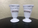 Set Of Smucker's Sundae Dishes Parfait Ice Cream 5.25" Houston Harvest. Fixed Price $16.99.
