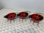 Jill Seale Whimsy Collection 3 Ladybug Bowl Set Legs. Fixed Price $25.00.