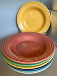 7 Homer Laughlin Fiesta 8 1/2" Rimmed Soup Bowls. Fixed Price $129.99.