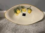 Effetti Home Oval Serving Bowl Lemons "lemoni" 12X7" Hand Painted Made Italy. Fixed Price $38.00.