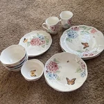 Lenox Butterfly Meadow Melamine 14PC Dinnerware Set Dishes Plates Cups Bowls. Fixed Price $110.00.