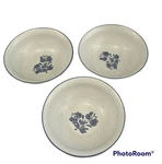 Set Of 3 Vintage Pfaltzgraff Yorktowne 6" Stoneware Soup Cereal Bowls. Fixed Price $40.00.