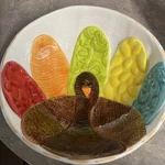 Mud Pie Large Turkey Bowl Give Thanks 11" No Cracks Or Chipped. Fixed Price $38.99.
